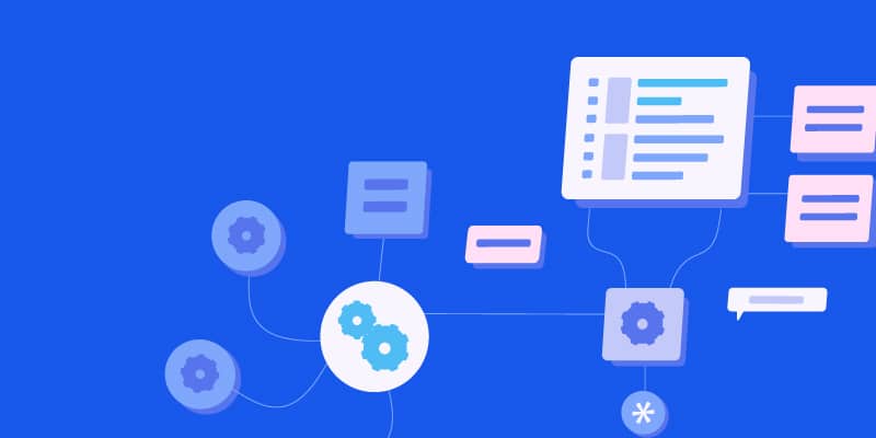 Illustration of various icons and screens