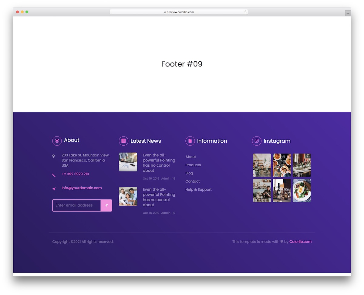 bootstrap footer