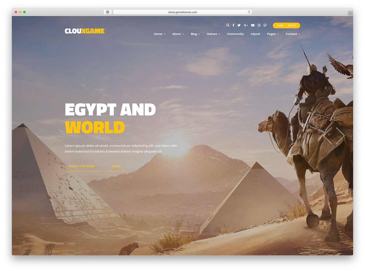 gaming website templates