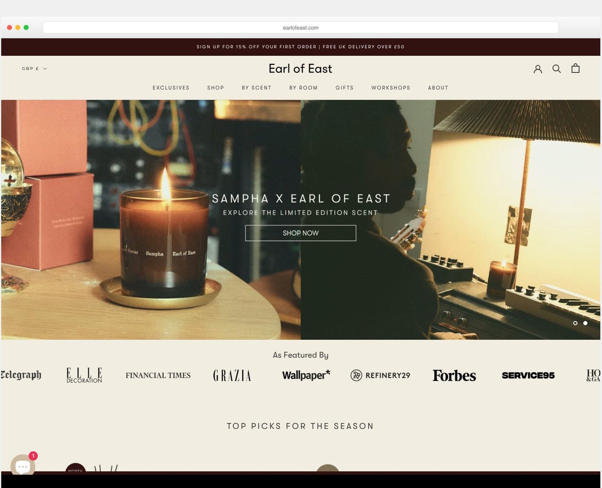 earl of east website example
