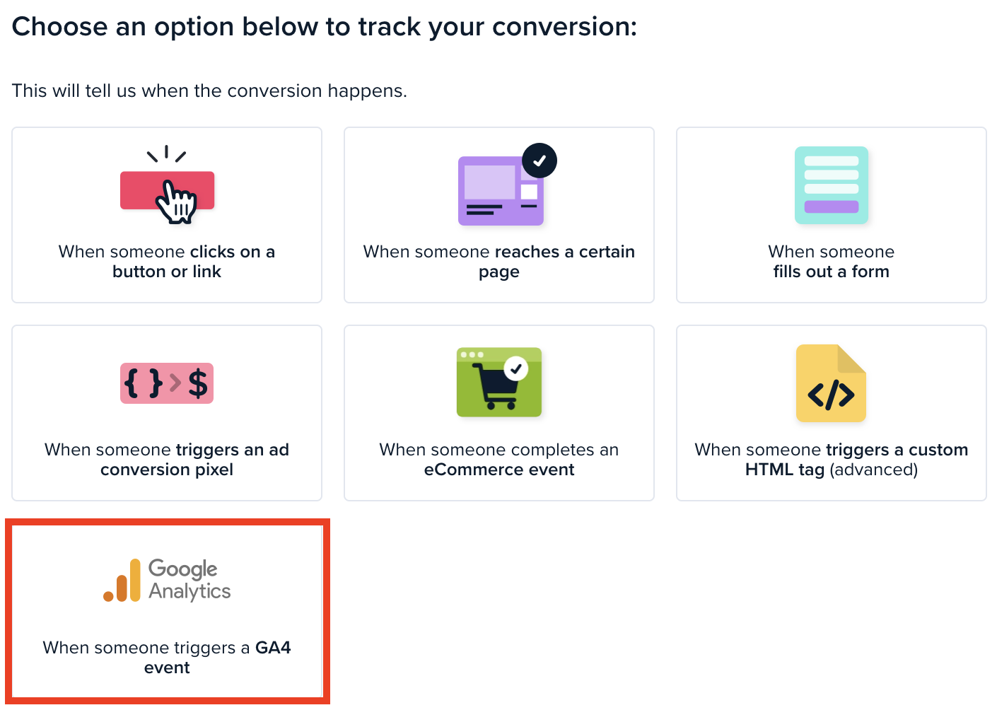 Track “key events” from Google Analytics 4 (GA4) as Conversions