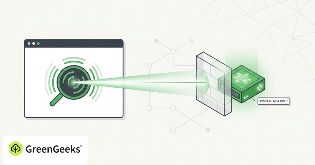 GreenGeeks illustration of can scanners find a self-hosted ai server? for ai dangers of self hosting a model